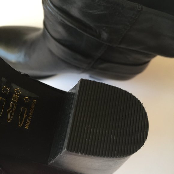 LE CHÂTEAU Chunky Heel Ankle Boots Women's Size 6 (US) /37(EUR) /Black Leather - Picture 10 of 11